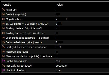 AutoDest input settings panel
